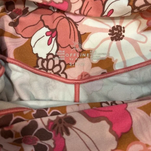 Aerie OFFLINE Real Me Floral Crossover 7/8 Leggings Size Small - Picture 5 of 6